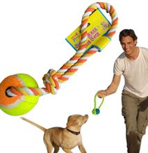 Pets Play Jumbo Ball Tennis With Rope Toy Fetch Game